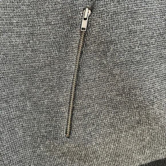 Ann Taylor LOFT Black & Gray Merino Wool Blend Sweater Skirt Zippers Size M NWOT - Picture 2 of 7